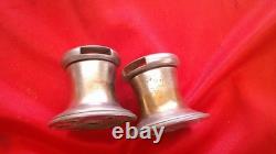 PAIR of Vintage No 1 Chromed Brass Sailboat Deck Winch Slotted Boat Parts Marine