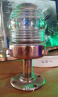PERKO Antique Brass Chris Craft GarWood Beehive Glass Globe Boat Stern Light