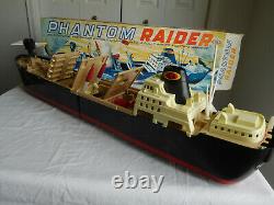 PHANTOM RAIDER BOAT SHIP Ideal vintage PR-135 Motor runs/parts repair with box