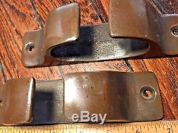Pair Of Large Vintage Heavy Cast Bronze Chocks 7 Long 1 3/4 Wide Nice Patina