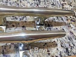 Pair Of Vintage Cast Polished Bronze/brass Herreshoff Cleats 10 Long