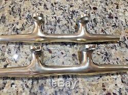 Pair Of Vintage Cast Polished Bronze/brass Herreshoff Cleats 10 Long