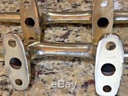 Pair Of Vintage Cast Polished Bronze/brass Herreshoff Cleats 10 Long