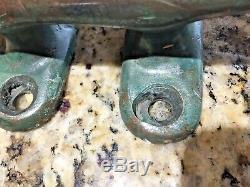 Pair Of Vintage Old Cast Bronze Cleats 9 1/2 Long, Amazing Patina (see Photos)