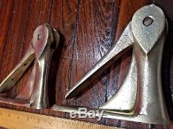Pair Of Vintage Polished Bronze Folding Helmsman Footrest Hinge/brackets