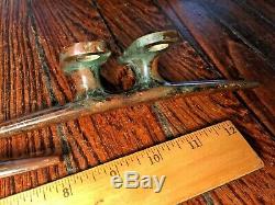 Pair Of Vintage Solid Bronze Cleats 8 Long, Nice Patina