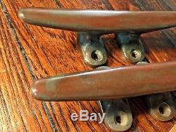 Pair Of Vintage Solid Bronze Cleats 8 Long Really Nice Age/patina See Photos