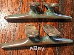 Pair Of Vintage Solid Bronze Cleats 8 Long Really Nice Age/patina See Photos