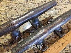 Pair Of Vintage Thickly Cast Bronze Herreshoff Style Cleats 10 Long