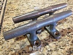 Pair Of Vintage Thickly Cast Bronze Herreshoff Style Cleats 10 Long