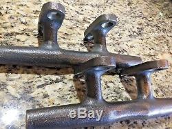 Pair Of Vintage Thickly Cast Bronze Herreshoff Style Cleats 10 Long