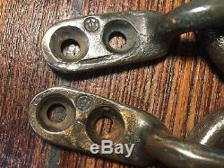 Pair Vintage Merriman Bronze Strap Lift Ring Door/drawer Pulls 5 Large 3 Rings