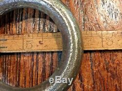 Pair Vintage Merriman Bronze Strap Lift Ring Door/drawer Pulls 5 Large 3 Rings