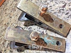 Pair Vintage Old Bronze Bowsprit Anchor Rollers, Very Heavy Duty, Thick Castings
