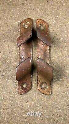 Pair of Vtg Antique Wilcox Crittenden Bronze Boat Fender Cleats Wood Boat Parts