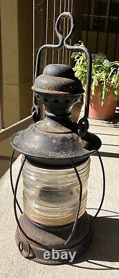Perkins Perko P&A Brass Marine Lamp Nautical Ship Lantern Clear Glass Vintage