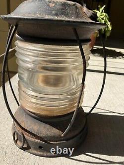 Perkins Perko P&A Brass Marine Lamp Nautical Ship Lantern Clear Glass Vintage