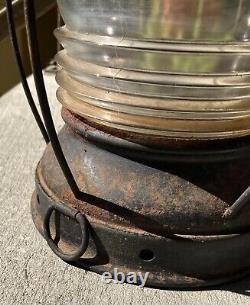 Perkins Perko P&A Brass Marine Lamp Nautical Ship Lantern Clear Glass Vintage