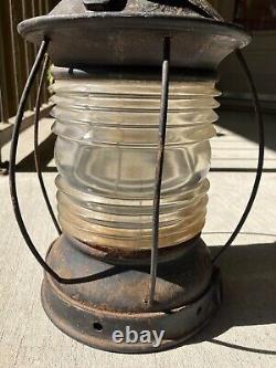 Perkins Perko P&A Brass Marine Lamp Nautical Ship Lantern Clear Glass Vintage
