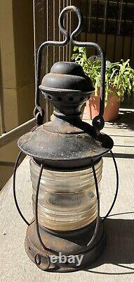 Perkins Perko P&A Brass Marine Lamp Nautical Ship Lantern Clear Glass Vintage