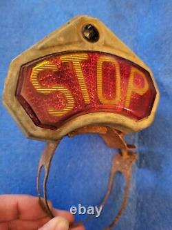 RARE Vintage STOP LIGHT Taillight Glass Lens Motorcycle Hot Rod Rat Rod