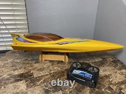 RC Speed Boat Off Shore Flyer Vintage Fiberglass Remote Controller Parts As Is