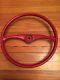 Rare Used Vintage Outboard Boat Red Steering Wheel & Helmwilcox Crittenden