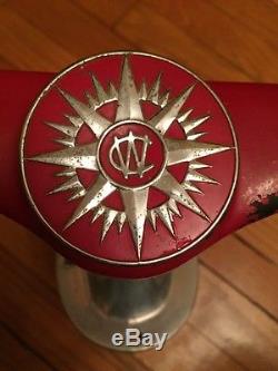 Rare Used Vintage Outboard Boat Red Steering Wheel & HelmWilcox Crittenden