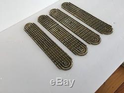 Rare Vintage Boat Step Plates, Set Of 4, Ornate Brass 1930 1931 1932 1933 1934