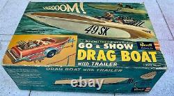 Revell Go & Show Drag Boat & Trailer Varoom Vintage 1963 Parts Box