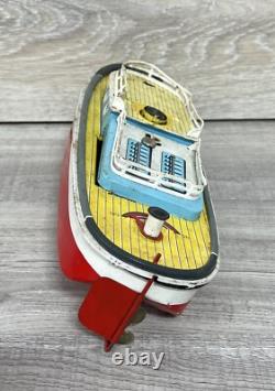 SAN Japan Tin Tugboat Battery Operated Toy Boat VTG 1950s Parts