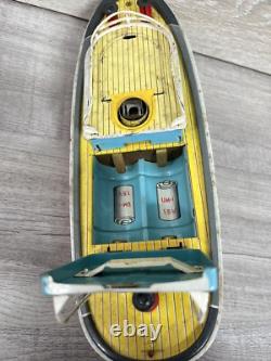 SAN Japan Tin Tugboat Battery Operated Toy Boat VTG 1950s Parts