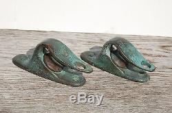 Sail Boat OPEN LEAD BLOCKS Vintage Bronze Large Sheaves No Reserve