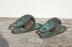 Sail Boat OPEN LEAD BLOCKS Vintage Bronze Large Sheaves No Reserve