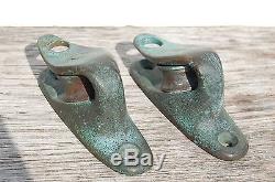 Sail Boat OPEN LEAD BLOCKS Vintage Bronze Large Sheaves No Reserve
