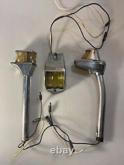 Set Of 3 Vintage Chrome Boat Lights / Nautical Lighting Parts