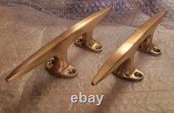 Set Of Large 10 Matching Bronze Cleats Vintage Boat Parts Perfect Condition
