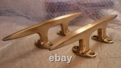 Set Of Large 10 Matching Bronze Cleats Vintage Boat Parts Perfect Condition
