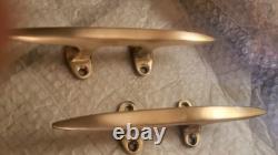 Set Of Large 10 Matching Bronze Cleats Vintage Boat Parts Perfect Condition