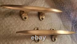 Set Of Large 10 Matching Bronze Cleats Vintage Boat Parts Perfect Condition