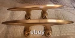 Set Of Large 10 Matching Bronze Cleats Vintage Boat Parts Perfect Condition