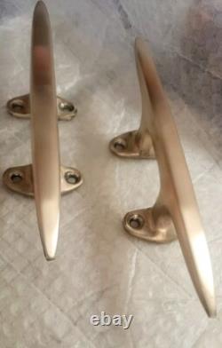 Set Of Large 10 Matching Bronze Cleats Vintage Boat Parts Perfect Condition
