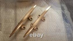 Set Of Large 10 Matching Bronze Cleats Vintage Boat Parts Perfect Condition