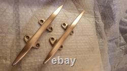 Set Of Large 10 Matching Bronze Cleats Vintage Boat Parts Perfect Condition