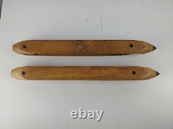 Set of 2 Vintage Antique Loom Wooden Shuttle Boat For Weaving 17 Missing Parts