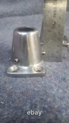 Set of 3 stanchion bases boat parts stainless steel exilent condition vintage