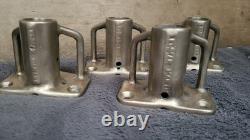Stanchion Bace Plates 4 Bronze Vintage Lewmar 1 Pipe Boat Parts Stanchions