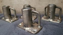 Stanchion Bace Plates 4 Bronze Vintage Lewmar 1 Pipe Boat Parts Stanchions