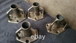 Stanchion Bace Plates 4 Bronze Vintage Lewmar 1 Pipe Boat Parts Stanchions
