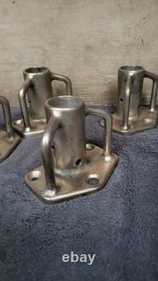 Stanchion Bace Plates 4 Bronze Vintage Lewmar 1 Pipe Boat Parts Stanchions
